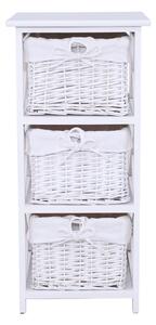 Organizator RAFAELLO 3, lemn/rachita, alb, 36x37x76 cm