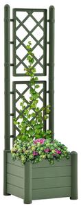 Jardinieră de grădină cu spalier, verde, 43x43x142 cm, PP
