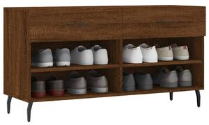 Bancă de pantofi, stejar maro, 102x35x55 cm, lemn prelucrat