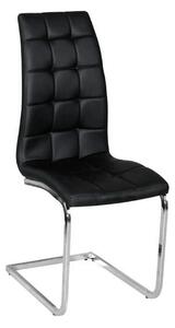 Scaun bucatarie DULCIA, negru/crom, piele ecologica/metal, 40x58x103x4