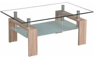 Masuta de cafea LIBOR NEW, stejar sonoma/transparent, MDF/sticla secur