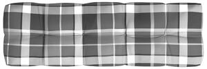 Pernă canapea din paleți, gri în carouri, 120x40x10 cm