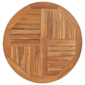 Blat de masă rotund, 80 cm, lemn masiv de tec, 2,5 cm