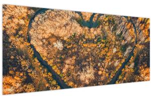 Tablou - Râu în formă de inimă (120x50 cm)