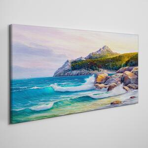 Tablou canvas Pictură pădure coasta mare