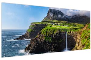 Tablou - Cascada Múlafossur (120x50 cm)