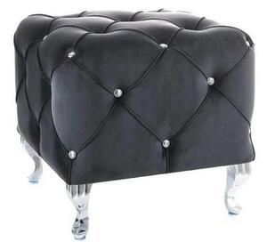 Taburet HESTIA K, stofa catifelata negru - Bluvel 19, 50x50x46 cm