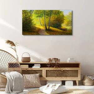 Tablou canvas Pictează poteca copacilor din pădure