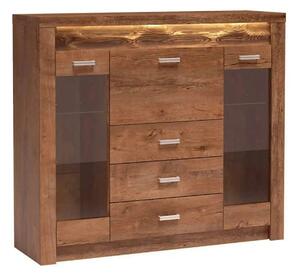 Comoda INFINITY I-08, frasin deschis, PAL melaminat, 137x42x122 cm