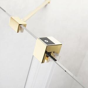 Panou frontal pentru ușă duș Radaway Furo Gold, 60x200 cm, sticlă securizată transparentă, profil auriu