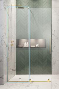 Panou frontal pentru ușă duș Radaway Furo Gold, 60x200 cm, sticlă securizată transparentă, profil auriu