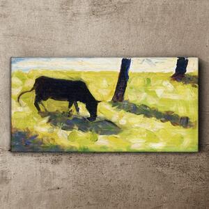 Tablou canvas Vaca neagră în lunca Seuratului