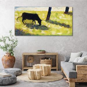 Tablou canvas Vaca neagră în lunca Seuratului