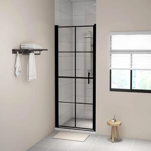 Ușă de duș, negru, 91 x 195 cm, sticlă securizată