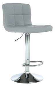 Scaun bar KANDY NEW, gri/crom, piele ecologica/metal, 40x41x87/107 cm