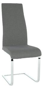 Scaun AMINA, gri inchis/crom, textil/metal, 44x46x110 cm