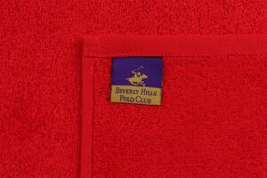 Set 2 prosoape de maini, Beverly Hills Polo Club, 50x90 cm, 100% bumbac, rosu