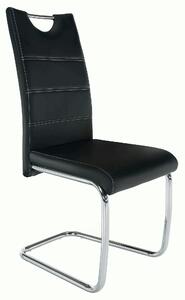 Scaun ABIRA NEW, negru/crom, piele PU/metal, 43x44x96 cm