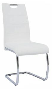 Scaun ABIRA NEW, alb/crom, piele ecologica/metal, 43x44x96 cm