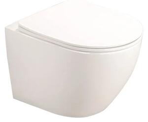 Set complet vas WC suspendat Fluminia, Alfonzo, alb, cu rezervor Alca și clapetă albă