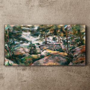 Tablou canvas Stânci în pădurea Cézanne