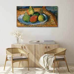 Tablou canvas O farfurie cu fructe pe un scaun