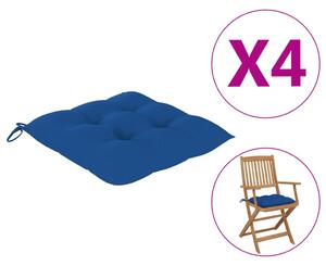 Perne de scaun, 4 buc., albastru, 40 x 40 x 7 cm, textil