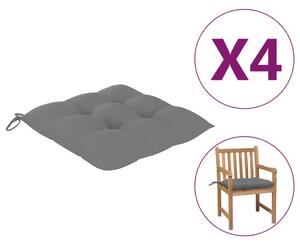 Perne de scaun, 4 buc., gri, 50 x 50 x 7 cm, textil