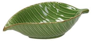 Bol pentru servire, Leaf Shaped, Tognana, 27x14x4 cm, ceramica glazurata, verde