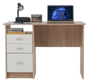 Birou SAMSON NEW, stejar sonoma/alb, PAL melaminat, 110x55x76 cm