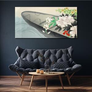 Tablou canvas Floare Barcă Flori Apa
