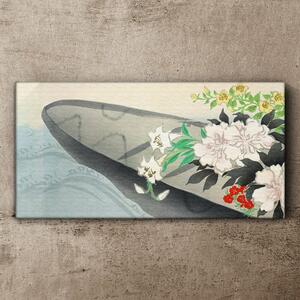 Tablou canvas Floare Barcă Flori Apa