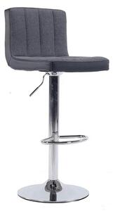 Scaun bar HILDA, gri/negru cromat, stofa clasica/piele ecologica/metal