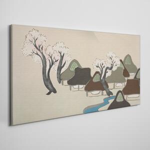 Tablou canvas Copaci din satul din Asia