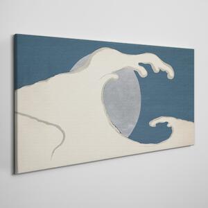 Tablou canvas Noapte Luna Valuri de mare