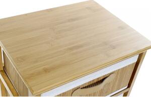 Comoda, DKD Home Décor, 42 x 32 x 45 cm, lemn de paulownia/bambus, maro/alb
