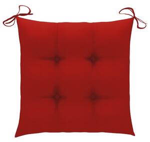 Perne de scaun, 4 buc., roșu, 50 x 50 x 7 cm, textil
