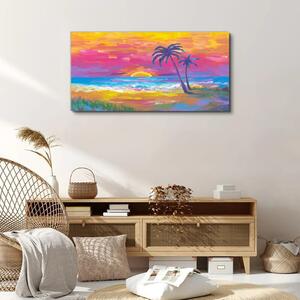 Tablou canvas plajă palmieri apus de soare