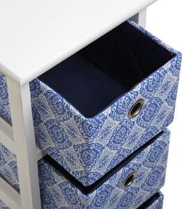 Comoda cu 4 sertare, Versa, Aveiro, 30 x 72 x 25 cm, lemn/mdf, alb/albastru