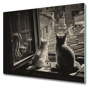 Tocator din sticla Pisici de la fereastra