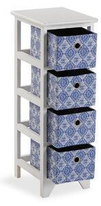 Comoda cu 4 sertare, Versa, Aveiro, 30 x 72 x 25 cm, lemn/mdf, alb/albastru
