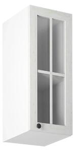 Dulap superior cu sticlă G30S, model dreapta, alb/pin Andersen, PROVEN