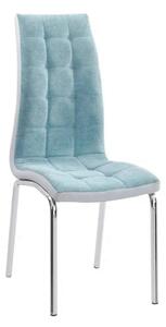 Scaun bucatarie GERDA NEW, mentol/gri/crom, textil/piele ecologica/met