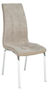 Scaun dining GERDA NEW, bej/crom, textil/piele ecologica/metal, 42x58x