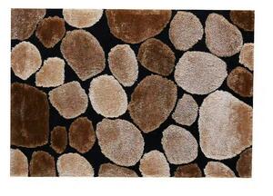 Covor PEBBLE TYP 2, 80x150 cm, forma dreptunghiulara, maro/negru, poli