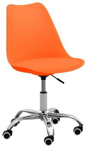 Scaune de birou, 2 buc., portocaliu, piele ecologică