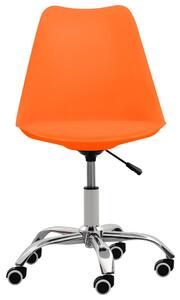 Scaune de birou, 2 buc., portocaliu, piele ecologică