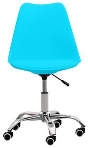 Scaune de birou, 2 buc., albastru, piele ecologică