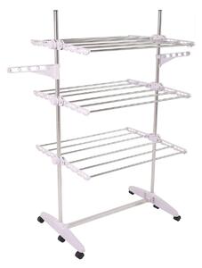 Uscator haine DENAL, alb/crom, metal/plastic, 88x66x147 cm
