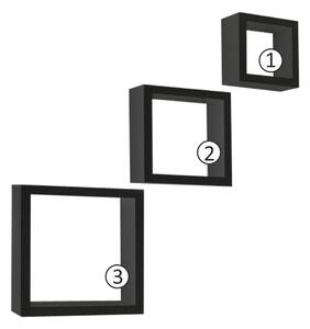 Set 3 rafturi KVADRO NEW, negru
